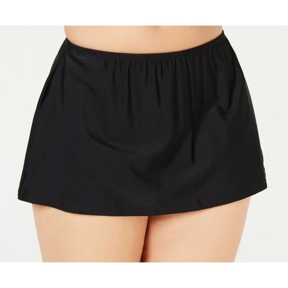 Island Escape Bikini Swim Skirt Women's Plus-size Solid Mini Swimwear Bottom - Picture 1 of 6